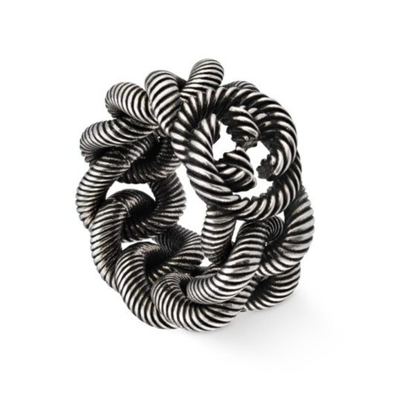 Gucci Silver Ring with Interlocking GG NEW IN BOX - Picture 1 of 5
